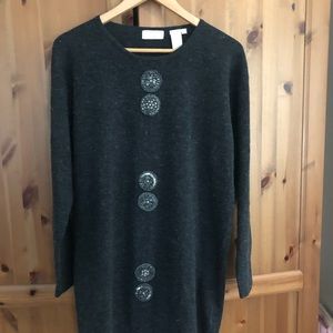 Apart lambswool bl, L grey tunic sweater, like new